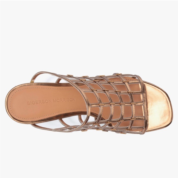 Sigerson Morrison Daina Cage Gold/Bronze Mettalic Heels - Picture 6 of 9